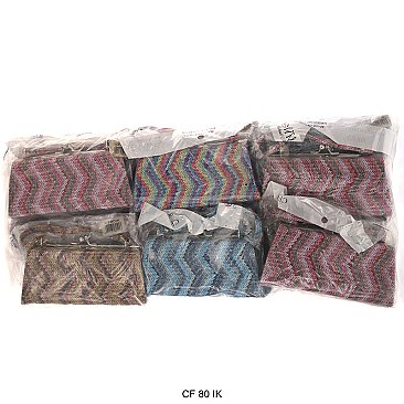 Pack of 12 Large Coin Purses in Aztec Design