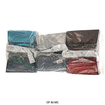 Pack of 12 Large Coin Purses with Glitters