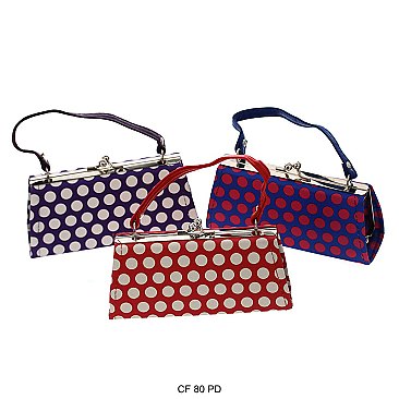 Pack of 12 Large Coin Purses  in Polka dots Design