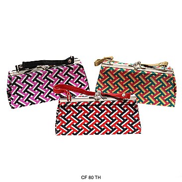 Pack of 12 Large Coin Purses in Aztec Design