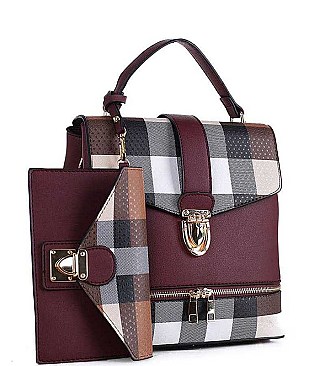 CHECK TWO TONE BACKPACK 2PC SET