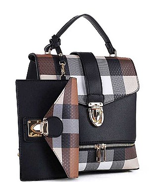 CHECK TWO TONE BACKPACK 2PC SET