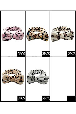 PACK OF 12 ASSORTED COLOR STYLISH LEOPARD PRINT SHOWER HEADWRAP