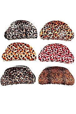 Pack of 12 Stylish Animal Print Hair Claw Clip