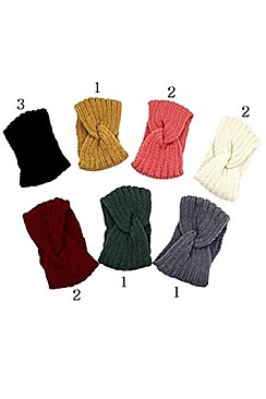 Pack of 12 Classic Assorted Color Knitted Fashion Headwrap