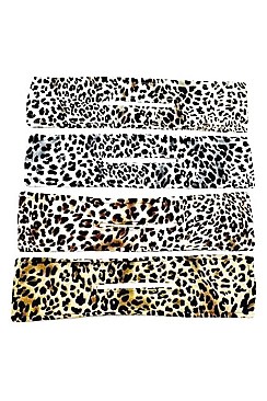 Pack of 12 Fashionable Assorted Leopard Print Hair Bun Maker