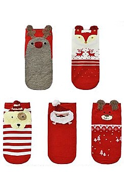 PACK OF 12 CHIC CHRISTMAS THEME SOCKS