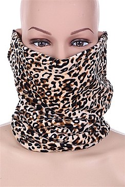 PACK OF 12 FASHION 2 IN 1 LEOPARD SCARF AND NECK GAITER