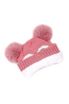 PACK OF 12 CUTE FUR LINED OWL BEANIES