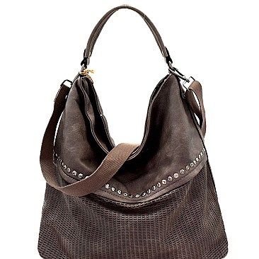 Stud Accent Perforated Rustic 2-Way Hobo MH-CJF063