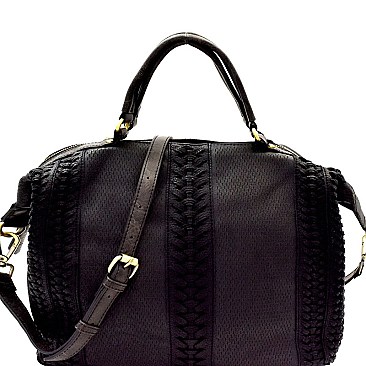 Woven Detail Perforated Rustic Large Satchel MH-CJF065