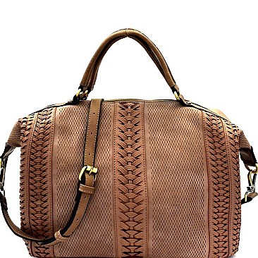 Woven Detail Perforated Rustic Large Satchel MH-CJF065