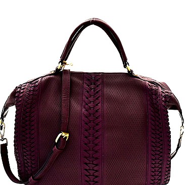 Woven Detail Perforated Rustic Large Satchel MH-CJF065