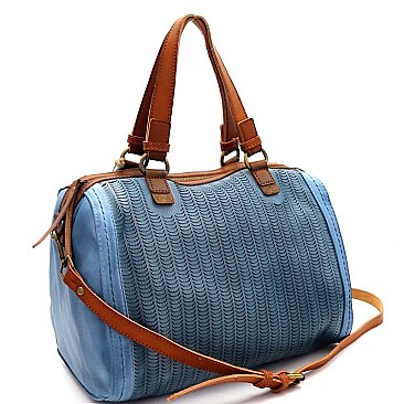 Perforated 2Tone Rustic Boston 2Way Bag