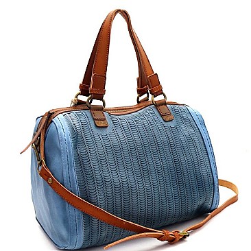 Perforated 2Tone Rustic Boston 2Way Bag