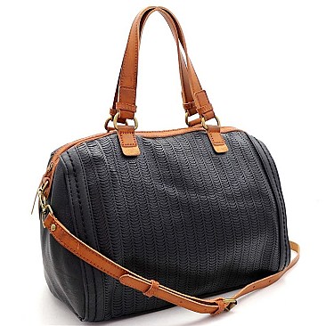 Perforated 2Tone Rustic Boston 2Way Bag