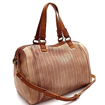 Perforated 2Tone Rustic Boston 2Way Bag