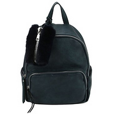 Fashion 2-in-1 Backpack & Fur Clutch