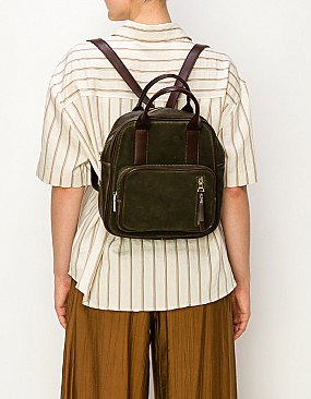 Real Suede Leather Backpack