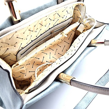 CJQ016-LP Rectangular 2 Tone Satchel