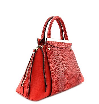 Designer Snake Print Boutique Satchel Bag