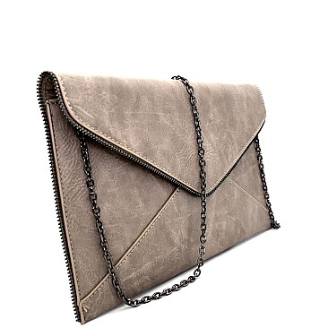 CL0097-LP Zipper Accent Envelope Clutch