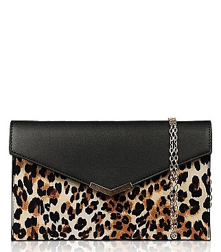 LEOPARD PRINT KARELY CROSS BODY CLUTCH