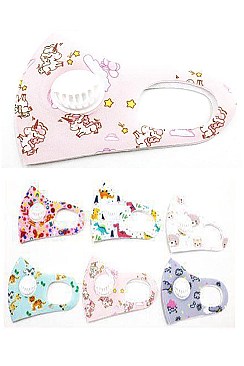 PACK OF 12 DECORATIVE DUST PROOF KIDS RESPIRATOR MASK