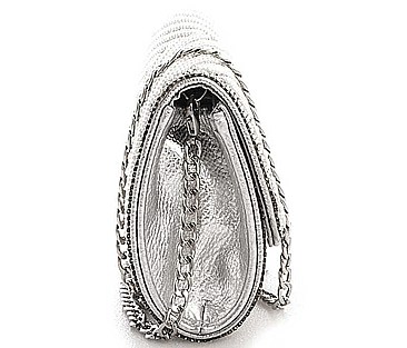 DESIGNER CUTE PEARL AND RHINESTONE PARTY CLUTCH WITH CHAIN