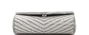 DESIGNER CUTE PEARL AND RHINESTONE PARTY CLUTCH WITH CHAIN
