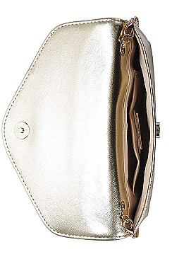 CHAINED MULTI RHINESTONE ENVELOPE PARTY CLUTCH