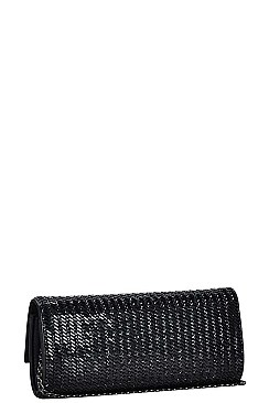MODERN WOVEN PARTY CLUTCH WITH CHAIN