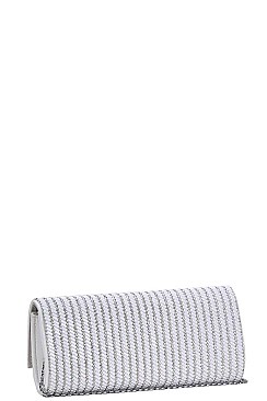 MODERN WOVEN PARTY CLUTCH WITH CHAIN