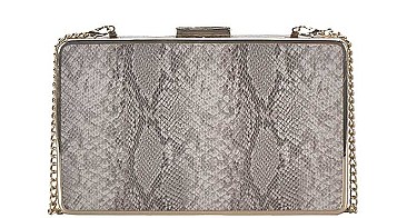 FANCY SNAKE SKIN DESIGN CROSSBODY CLUTCH