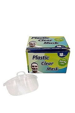 PACK OF 10 ANTI FOG LENS PLASTIC CLEAR MASK
