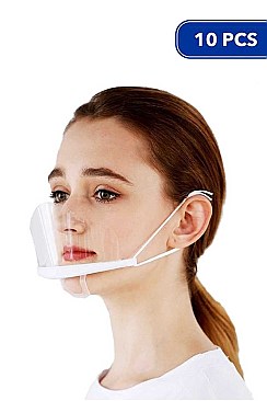 PACK OF 10 ANTI FOG LENS PLASTIC CLEAR MASK