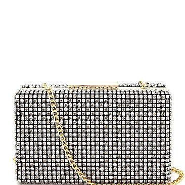 CLR2472-LP Starlet Rhinestone and Stud Embellished Frame Hard Clutch