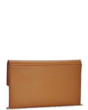 FASHIONABLE FLOWER TUCKED ENVELOPE CLUTCH WITH CHAIN JYCLW-3960