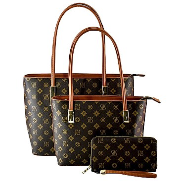 FASHION 3 IN 1 MONOGRAMMED TOTE SET