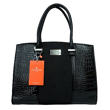 David Jones Croc Print Satchel