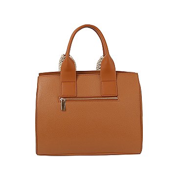 SOFT LEATHER HANDLE STITCH DETAIL TOTE