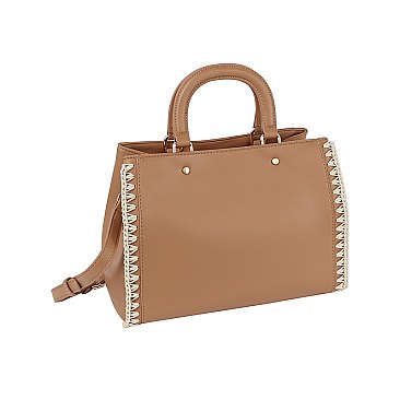 SOFT LEATHER SIDE STITCH DETAIL TOTE