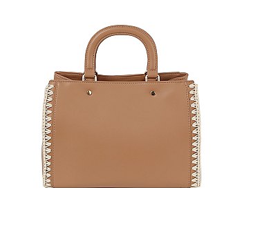 SOFT LEATHER SIDE STITCH DETAIL TOTE