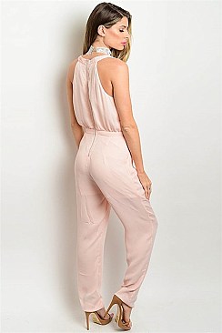 Sleeveless Round Neck Ribbed Top Jumpsuit - Pack of 6 Pieces