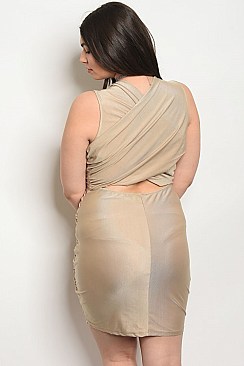 Plus Size Sleeveless Bodycon Mini Dress - Pack of 6 Pieces