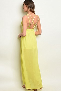 Open Back V-neck Overlapping Maxi Dress - Pack of 6 Pieces
