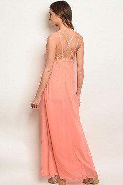 Open Back V-neck Overlapping Maxi Dress - Pack of 6 Pieces