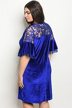 Plus Size Royal Velvet Shift Dress - Pack of 6 Pieces