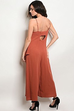 Sleeveless Ruffled Wide Leg Jumpsuit - Pack of 6 Pieces
