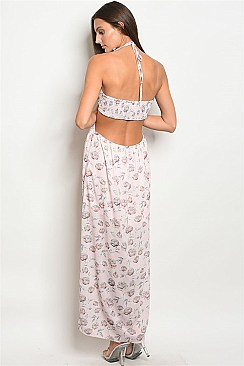 Sleeveless Cross Cut Floral Maxi Dress - Pack of 6 Pieces